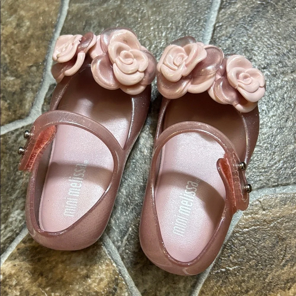 Mini Melissa Pink Rose Dress Shoes